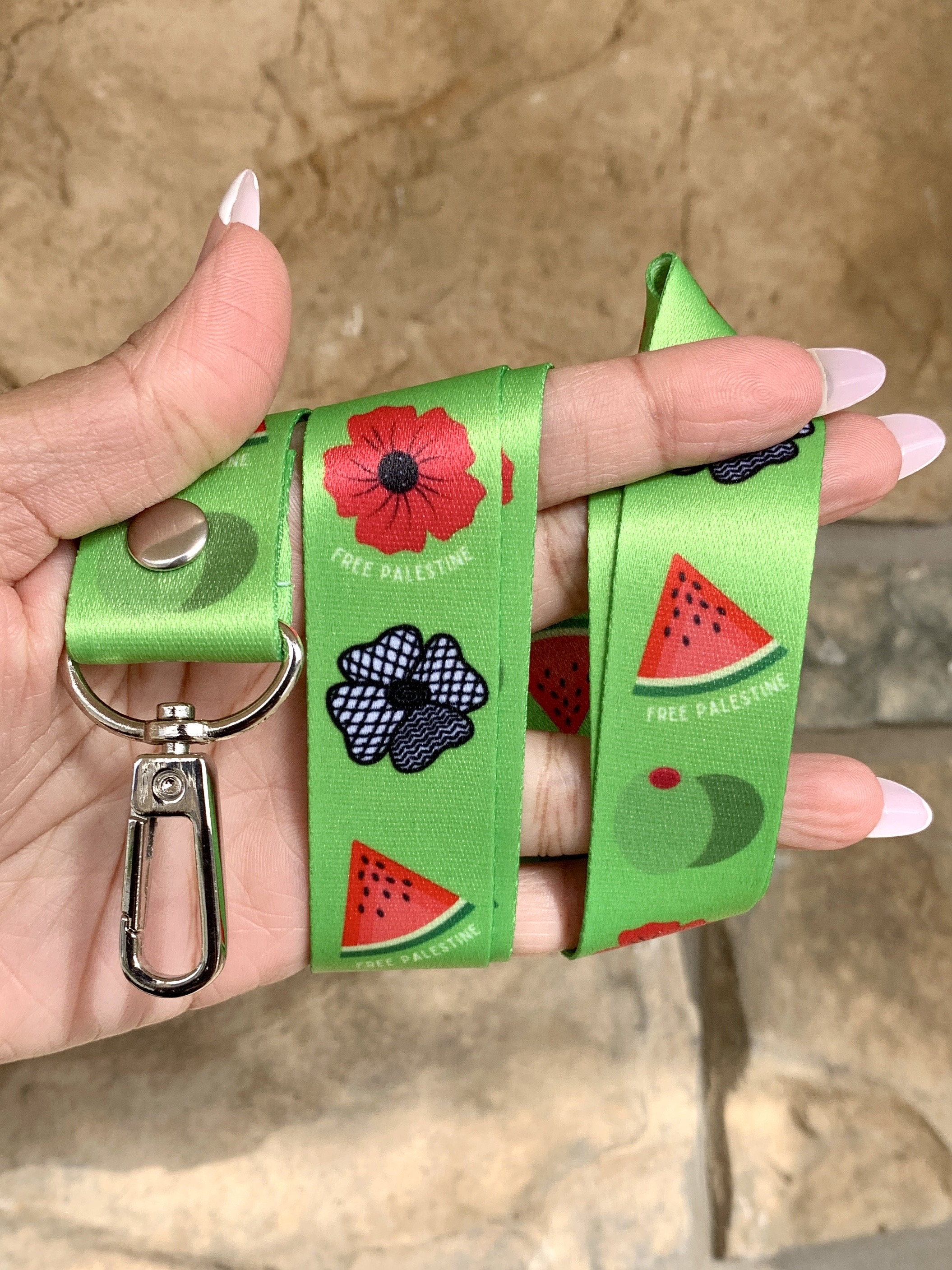 I Stand With Palestinan Keychain,Portachiavi Con Bandiera Palestinese - Foto 8