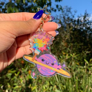 Planet of the Artist Keychain | Kawaii Space | Cute space themed gift for artists