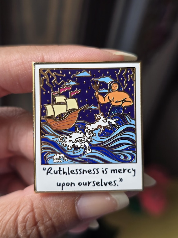EPIC Poseidon Polaroid Hard Enamel Pin and mini art print | Epic The Musical | musical lover gift, brooch