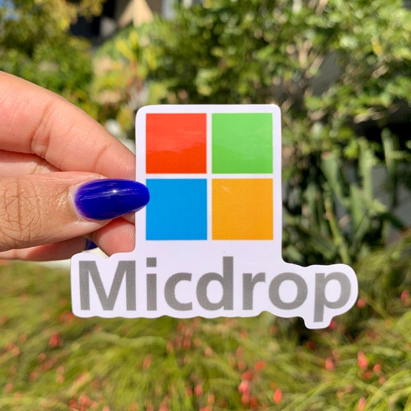 Autocollant drôle de parodie de logo de Microsoft de Micdrop | Sticker rigolo pour ordinateur portable