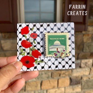 Palestine Stamp Enamel Pin | Glitter Olives, Dome of the Rock