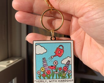 With Hardship Comes Ease Polaroid Keychain | Muslim, Islamic accessories | Handmade hard enamel keychain, Ramadan gift