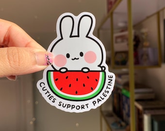 100% profits donated | Cuties Support Palestine Sticker  | Free Palestine | keffiyeh, watermelon | Palestine sticker, decal for water bottle