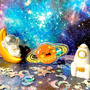 Cosmic Drive Pin | Space Kawaii | Cute planet pin | Creative and unique pin