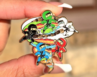 Ninja Tornado of Creation Glitter Enamel Pin