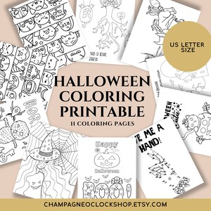 Halloween Coloring Pages | Halloween Party Activity | Printable Coloring Book | Cute Halloween Activity | Non-Scary Halloween Coloring