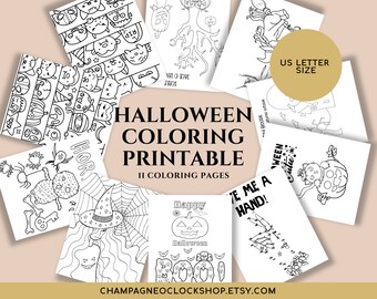 Halloween Coloring Pages | Halloween Party Activity | Printable Coloring Book | Cute Halloween Activity | Non-Scary Halloween Coloring
