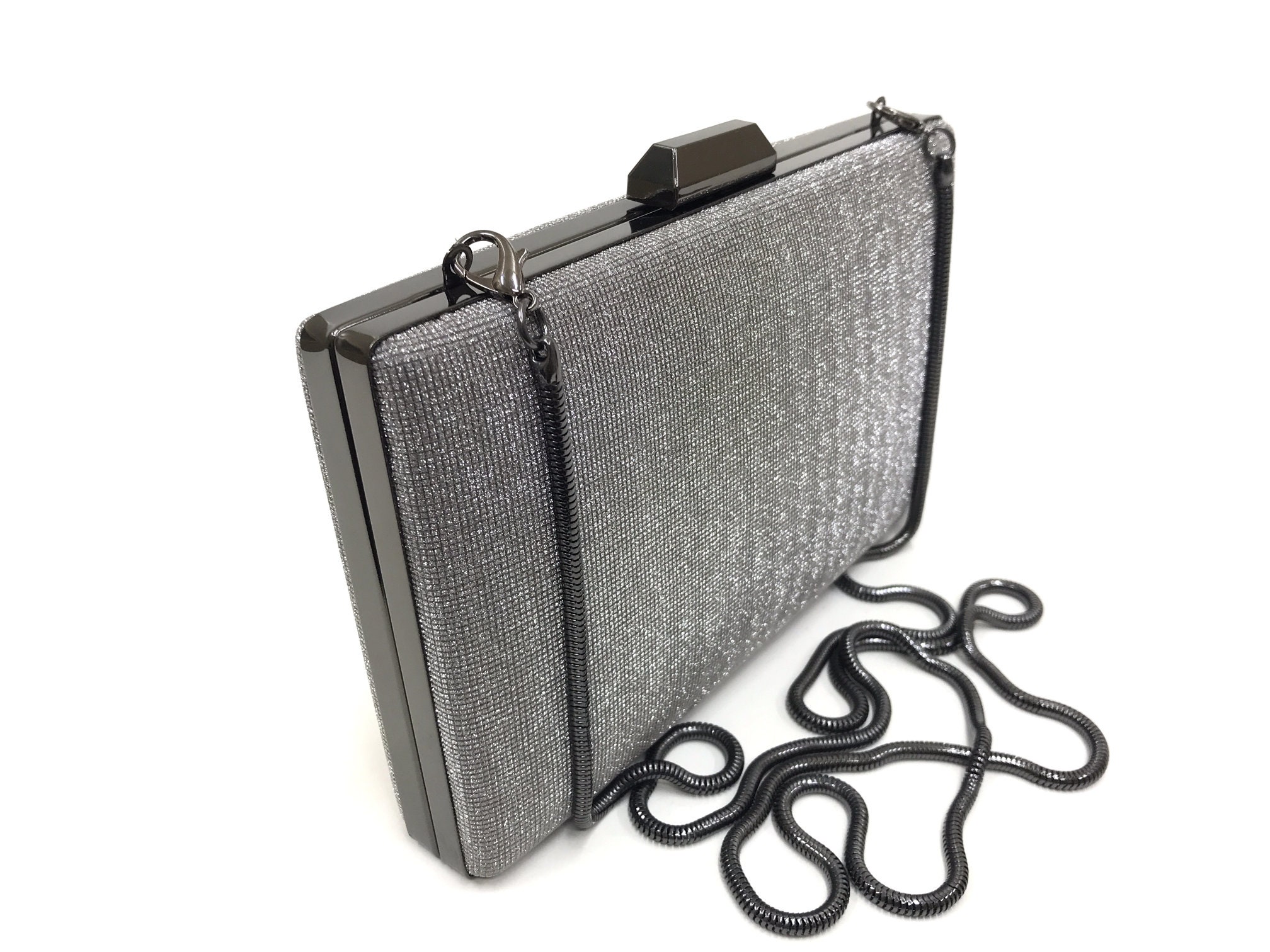 Platinum clutch bag Etsy
