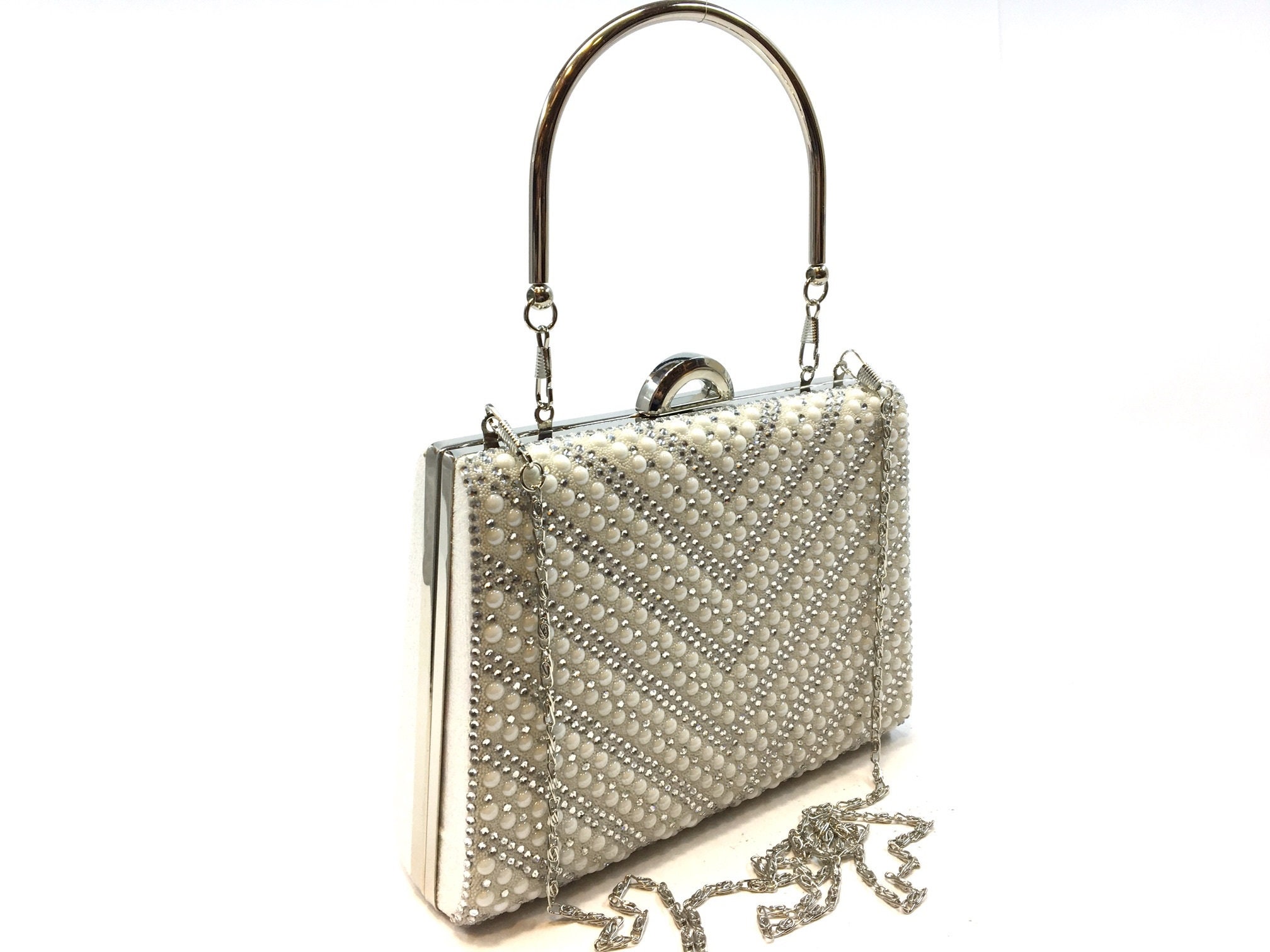 New Fashion Women Evening Bag Pearl Clutch Party Hand Bag