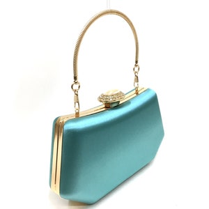 Satin Mint Grün Abendtasche, Satin Mint Grün Luxus Clutch Geldbörse, Gold Mint Mreen Party Geldbörse, Elegante Grün Handtasche, Brautjungfer Geschenk