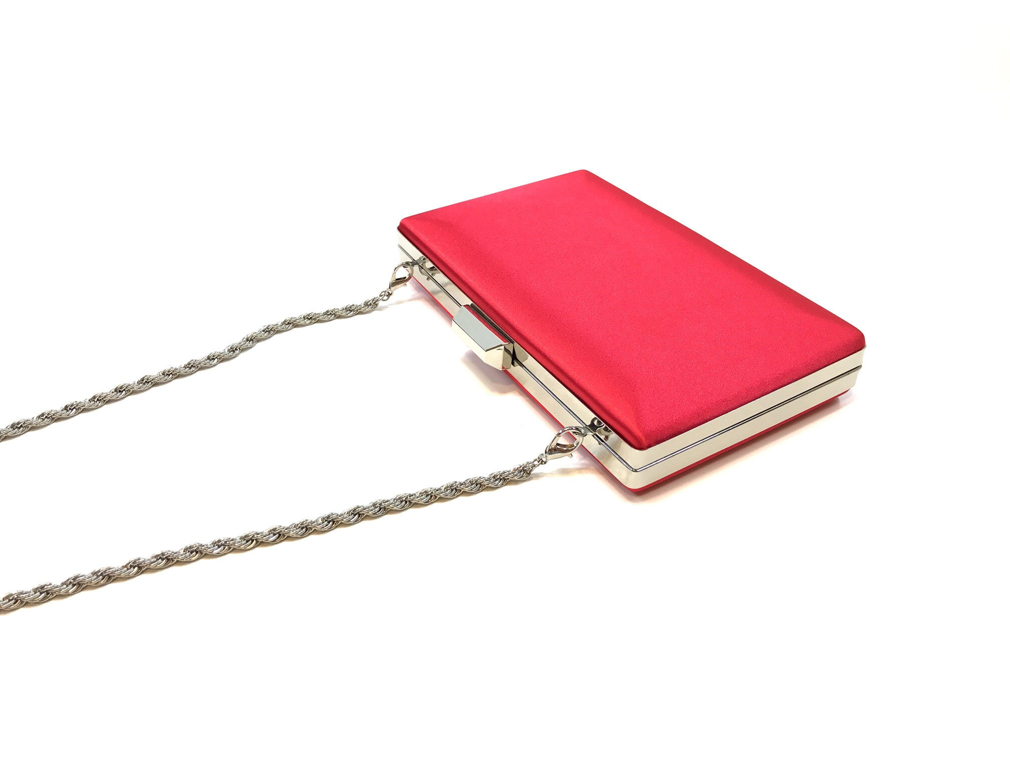Red and silver clutch sale