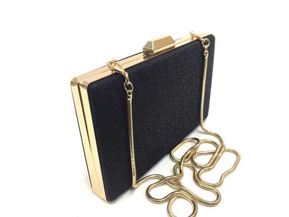 Black sparkly clutch bag hot sale