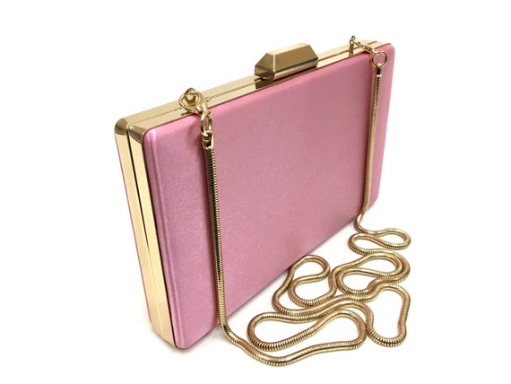 Pale pink satin clutch bag online