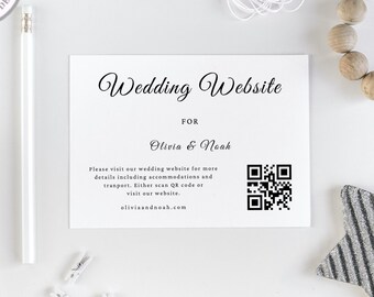 Wedding Website Insert Card QR Code, Wedding RSVP | Mobile QR Code Insert, Wedding Enclosure, Printable Modern rsvp, Instant Download