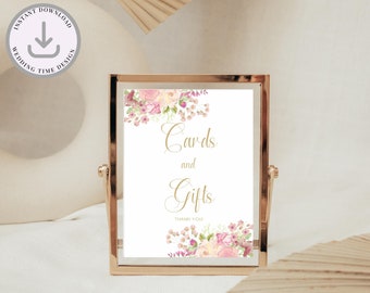 Light Floral Cards & Gifts Signs, gifts and cards sign, boho gifts sign, bridal shower signs, cards and gifts sign, wedding gifts sign