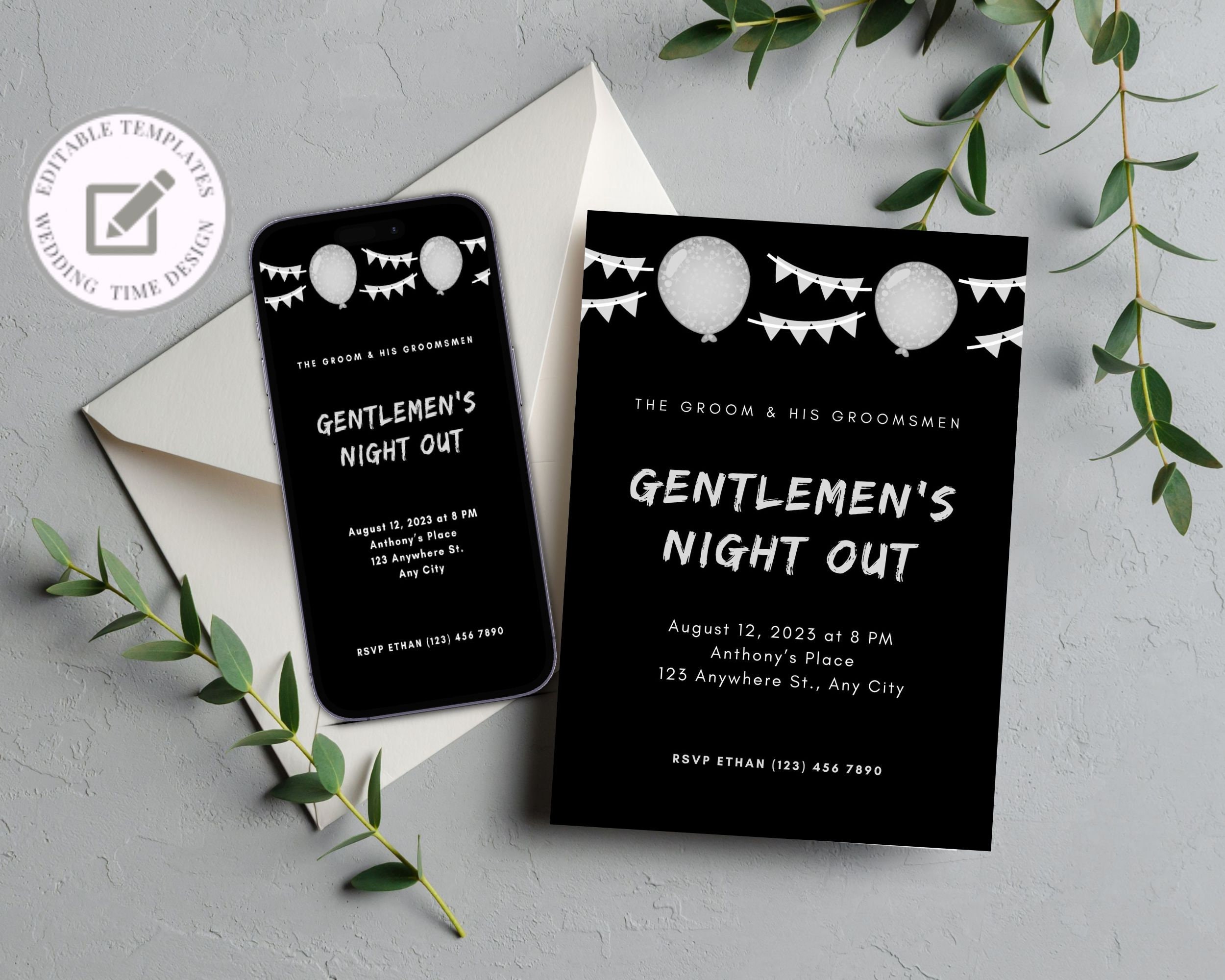 Gentlemans Party Invitation Bachelor Party Invitation Etsy