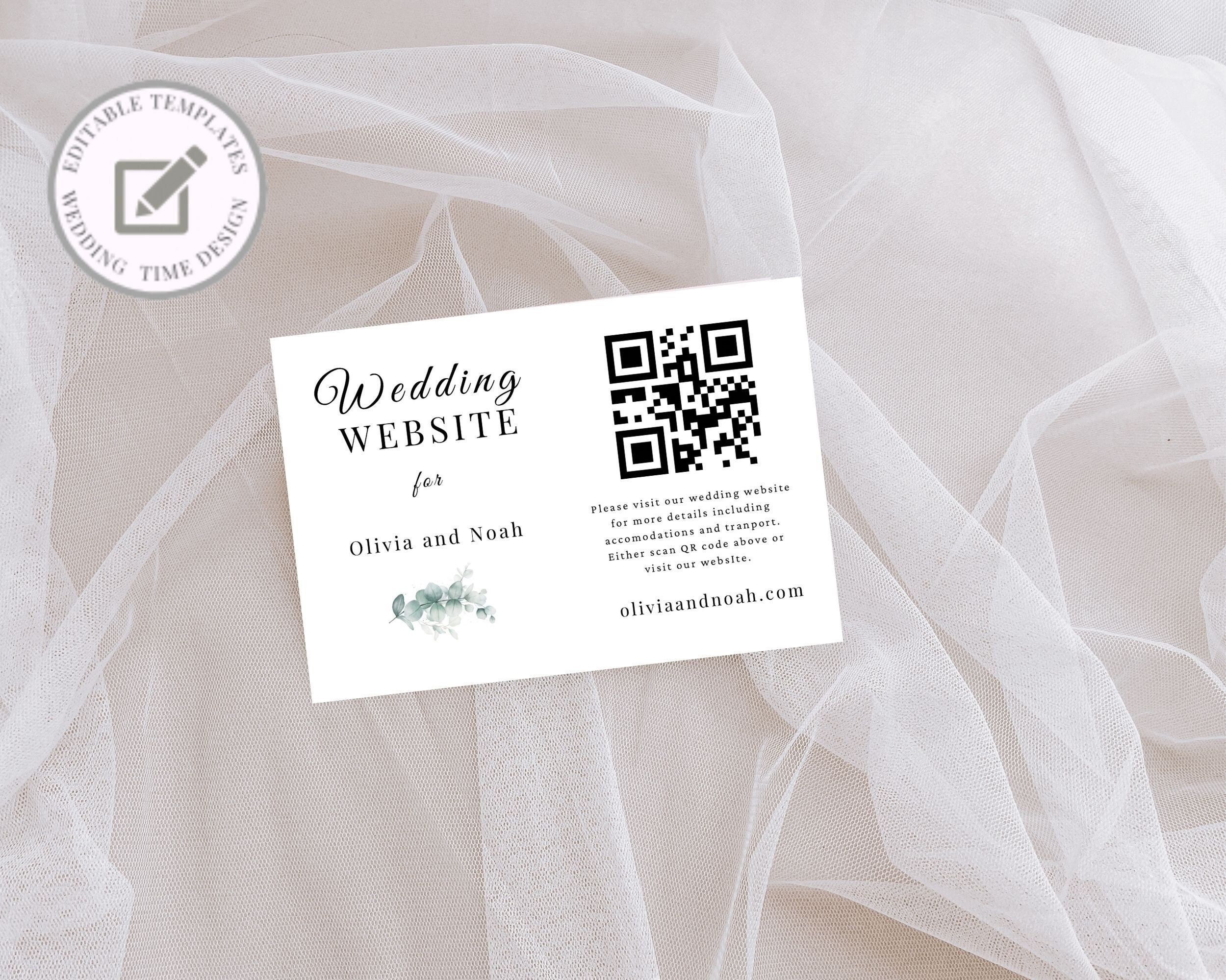 Wedding Website Insert Card QR Code, Wedding RSVP | Mobile QR Code ...