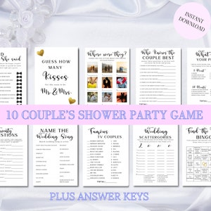 Couples Shower Games, Instant Download, Wedding Shower Games, Coed ...