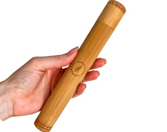 Bamboo Case for Toothbrushes and Reusable Straws | For Travel and Storage