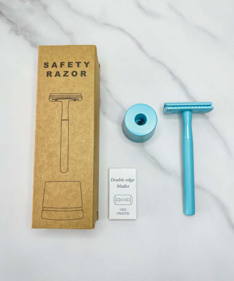 Seafoam Green Safety Razor | Eco-friendly Reusable Razor With Stand + 5 ...