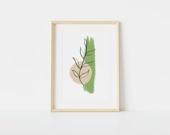 Printable Abstract Art, Abstract Wall Print, Boho Wall Art, Minimalistic Wall Art, Botanical Wall Decor, Flower Wall Art, Printable Art