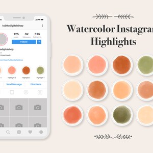 Instagram Highlight Covers, Aquarel IG Story Icons, Esthetische neutrale Highlight Buttons, Instagram Story Cover, Instagram Highlight Icons