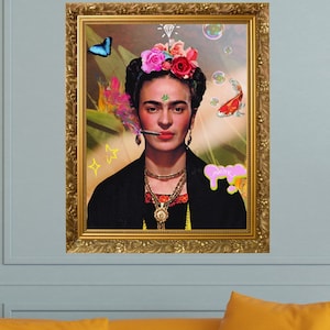 Grafrida Frida Inspired Art with Graffiti | Instant Digital Download | Viva Frida | Frida Art Print | Frida Png | Bonus Trippy Art Included