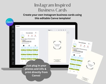 Redigerbart visitkort med Instagram-tema