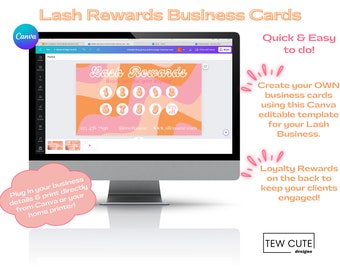 Lash Rewards | Visitkort | Redigerbar mall | Lojalitetskort