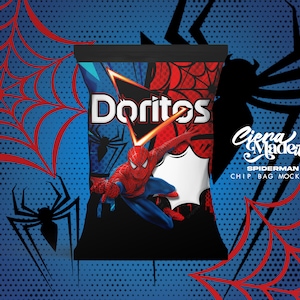Spiderman Chip Bag Party Favor Label