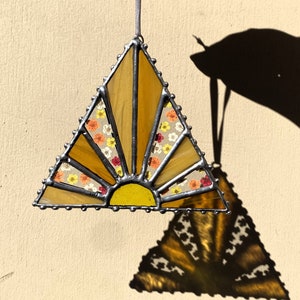 Whimsy Stained Glass Sunrise Suncatcher