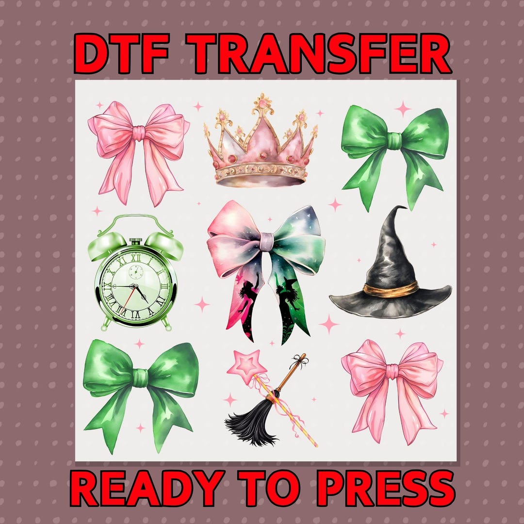 Witch Pink and Green, Wicked Shirt Design Dtf Transfer, Wizard Musical ...