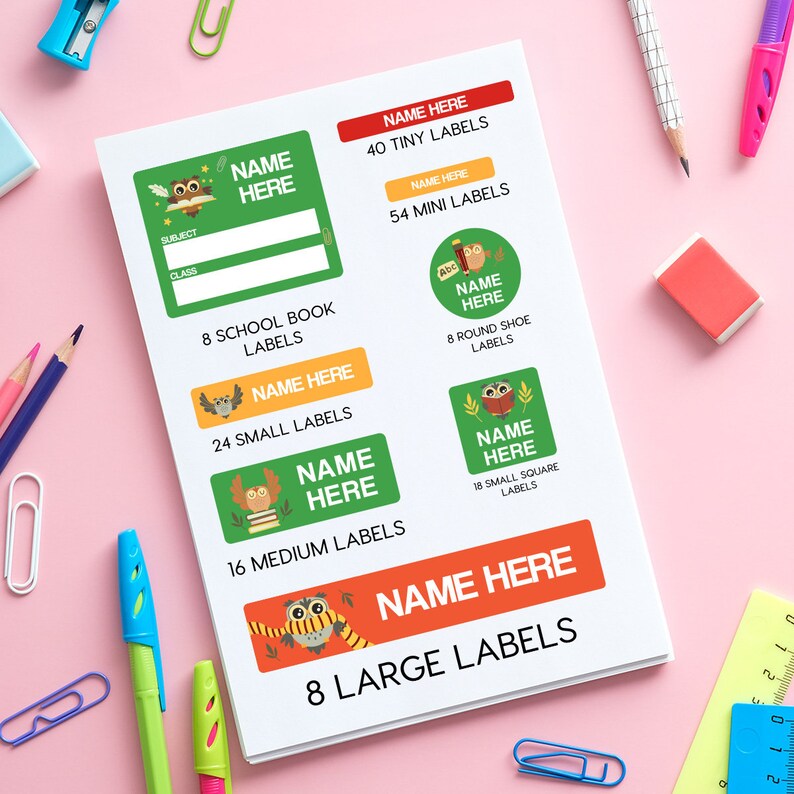 Cute Animal Name Sticker, Back to School Sticker, 172 Pcs Custom