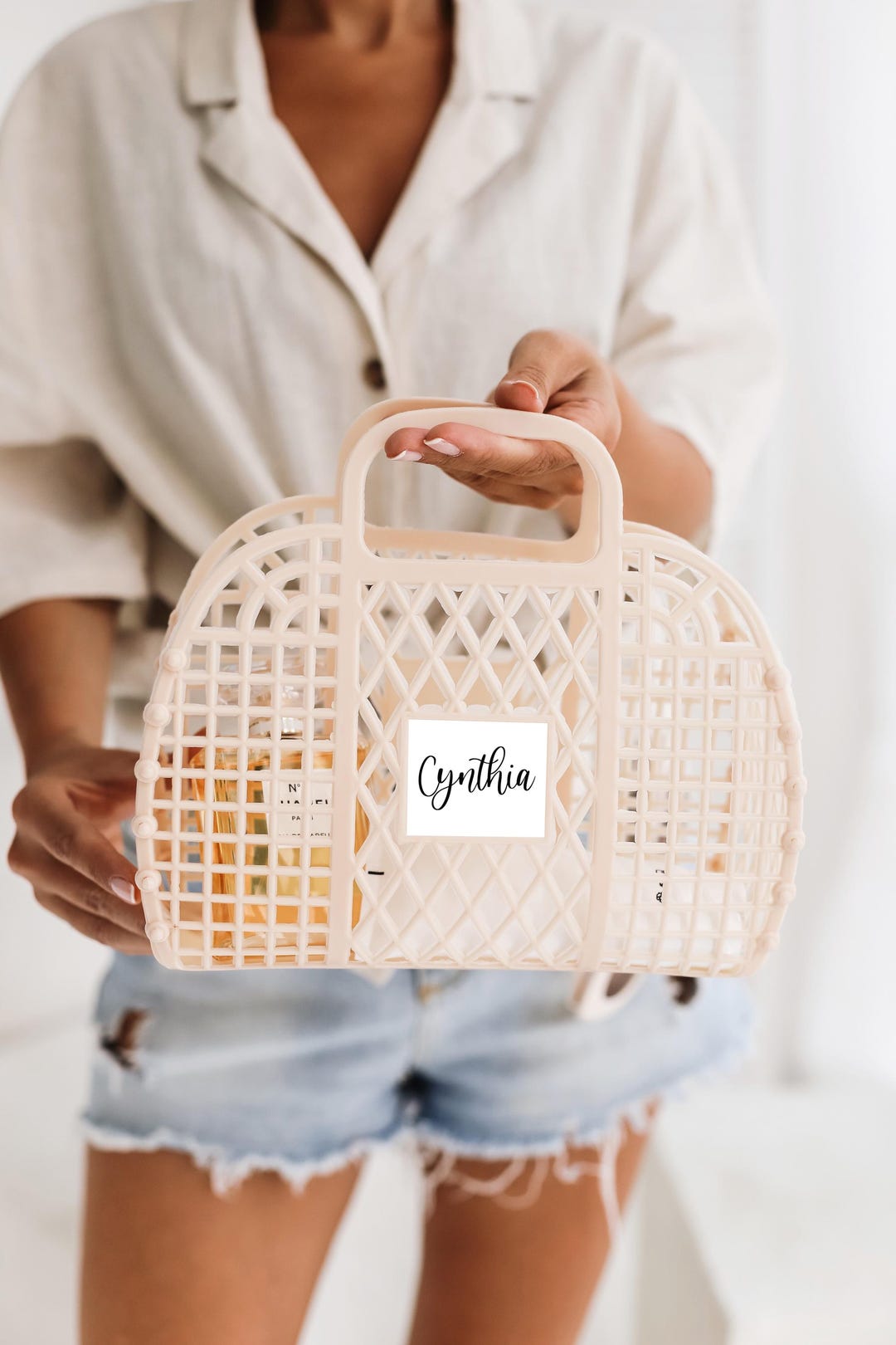 Easter Gift Basket, Personalized Jelly Bag, Custom Kids Straw Clutch ...