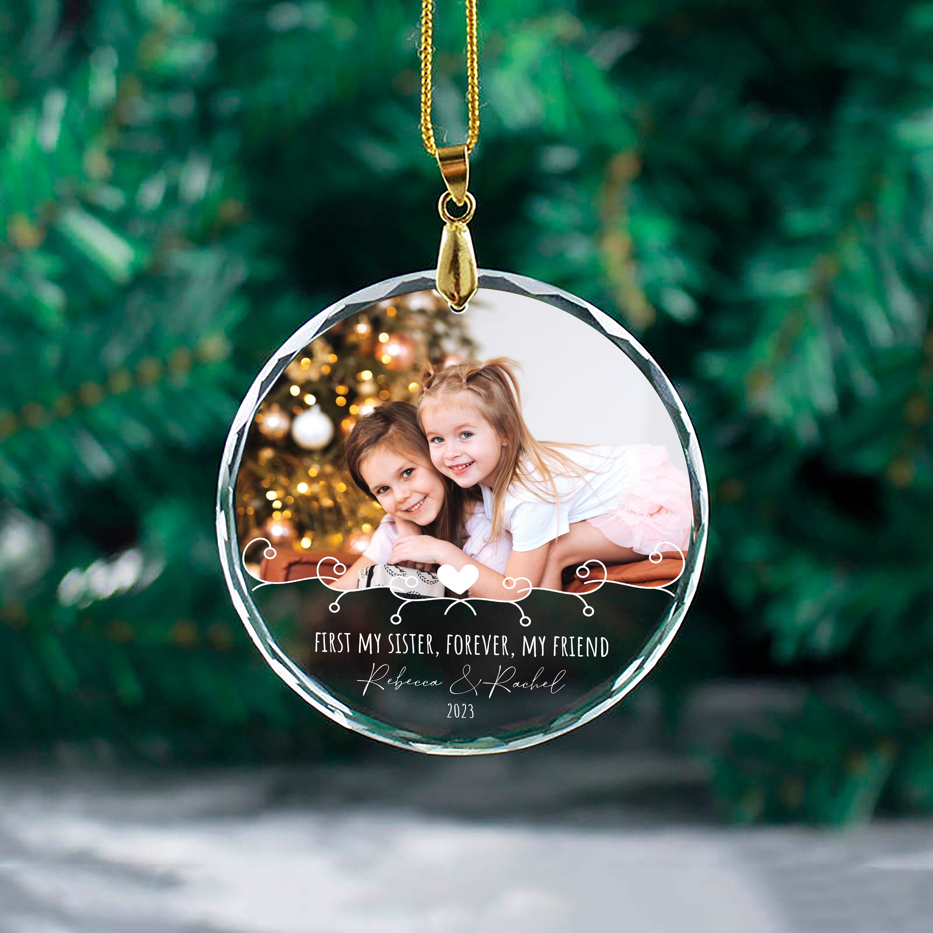 Discover Custom Sister Ornament, Personalized Christmas Ornaments, Family Holiday Gifts