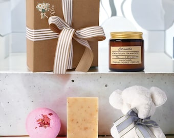 Ensemble de bombes de bain personnalisées, Coffrets cadeaux personnalisés, Coffret cadeau prénom fleur de naissance, Cadeau fête des mères, Jolie décoration de bain, Cadeaux de pendaison de crémaillère