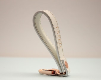 Luxury Handmade White Leather Key Clasp