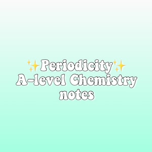 Könnte beinhalten: A-Level Chemie-Notizen mit dem Text "Periodizität" in Weiß mit einem gelben Stern auf jeder Seite.