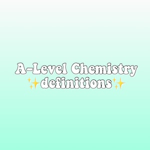 Könnte beinhalten: A-Level Chemie-Definitionen mit zwei goldenen Sternen auf beiden Seiten des Textes.