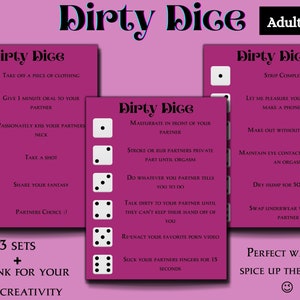 Dirty dobbelspel, spellen voor stellen, spellen voor volwassenen voor koppels, afdrukbare spellen, direct downloaden, kaartspellen, date night-spellen