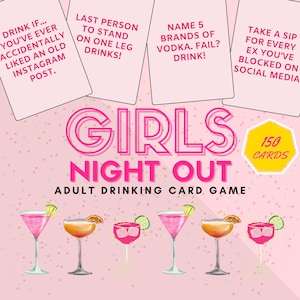 Juego de beber, juego de cartas digital para adultos, juegos para adultos, 150 cartas, juegos de despedida de soltera, juegos de fiesta para adultos, noche de chicas
