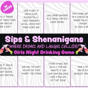 Girls Night Adult Drinking Card Game , Bachelorette Party Game