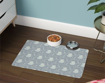 Boho flowers pattern, Pet Food Mat (12x18)