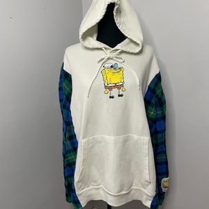 SBSP upcycled flannel hoodie rework