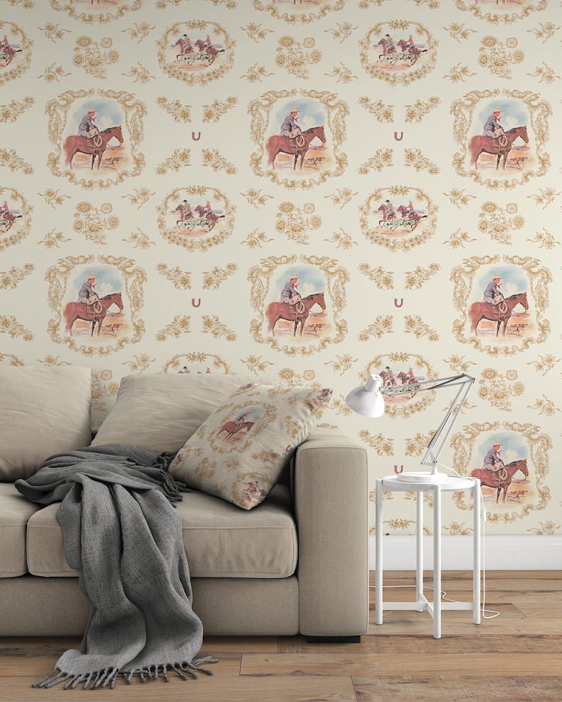 Cowboy Wallpaper, Removable Peel and Stick - Etsy