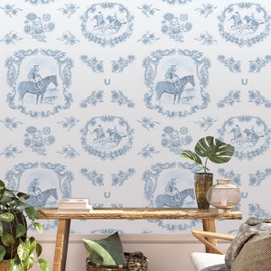 Cowboy in Twilight, Removable Peel and Stick Wallpaper