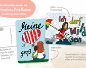 Einzel-Affirmations-Post-Karte, stärkender Spruch, Ermutigungskarte, Postkarte für Kinder, A6 - wähle aus 32 Motiven