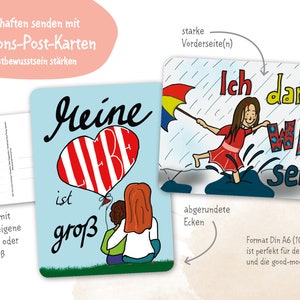 Einzel-Affirmations-Post-Karte, stärkender Spruch, Ermutigungskarte, Postkarte für Kinder, A6 - wähle aus 32 Motiven