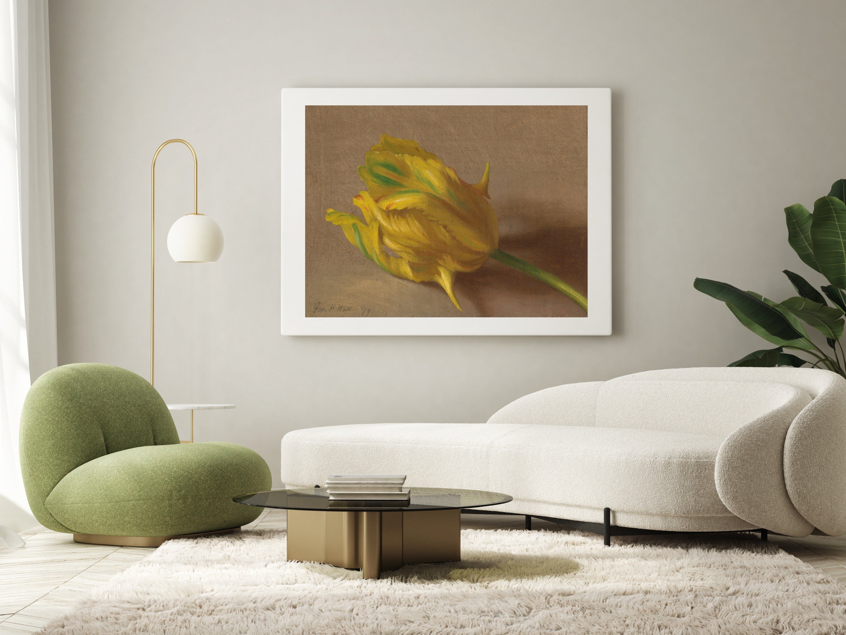 Vintage Tulip Oil Painting Printable Wall Art, Floral Still Life ...