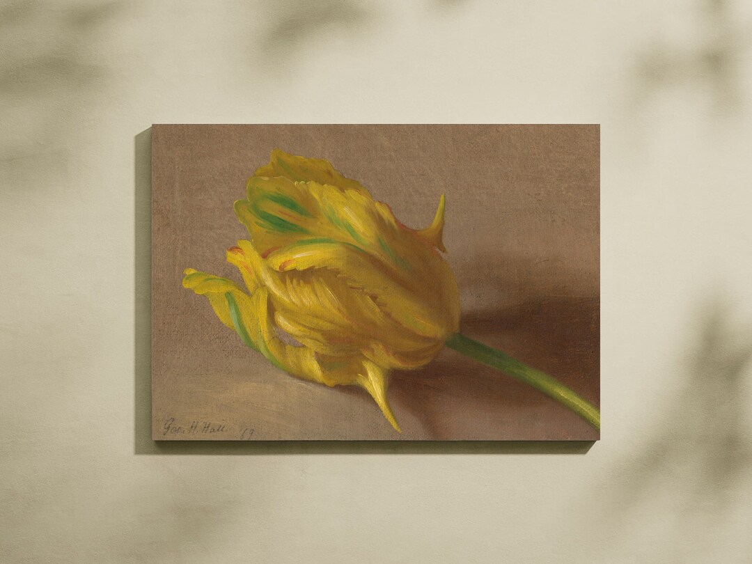 Vintage Tulip Oil Painting Printable Wall Art, Floral Still Life ...